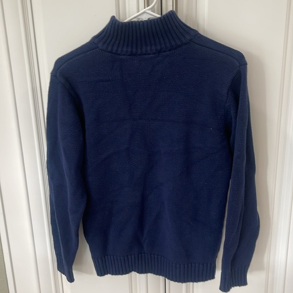 Polo Ralph Lauren Blue Navy Yellow Knit Sweater Logo Pullover Stripe large - Picture 3 of 10